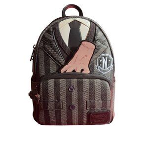 Wednesday Addams Loungefly Mini Backpack Nevermore Academy Striped Suit Design